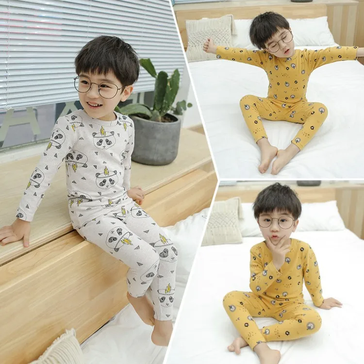 

2020 Spring And Autumn New Style BOY'S Suit CHILDREN'S Cartoon Printed Long Sleeve Tracksuit Pajamas Two-Piece Set