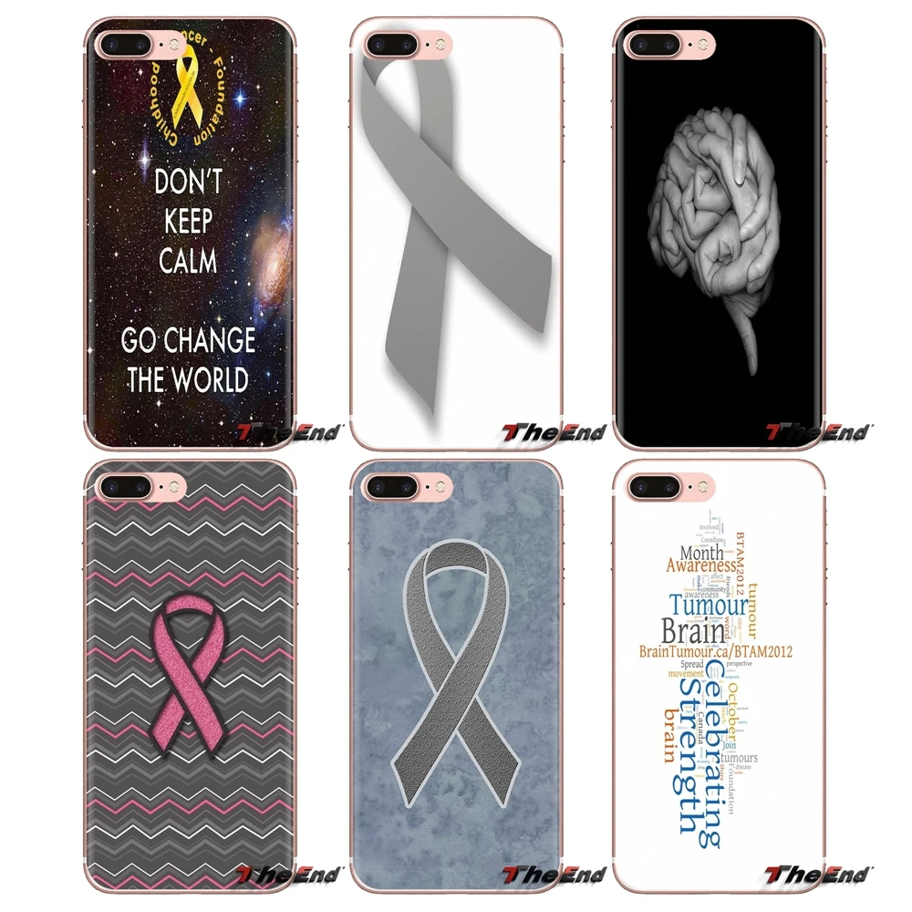 Бабочка рака головного мозга в форме сердца Прозрачный мягкий чехол сумка для