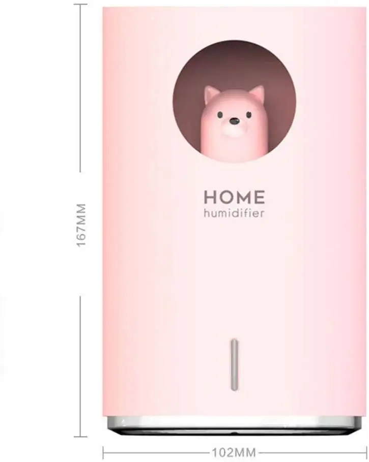 900ML Cute Pet Air Humidifier DC5V Aroma Air Oil Diffuser Ultrasonic Cool Mist Romantic Color LED Lamp Home Appliances USB Humid