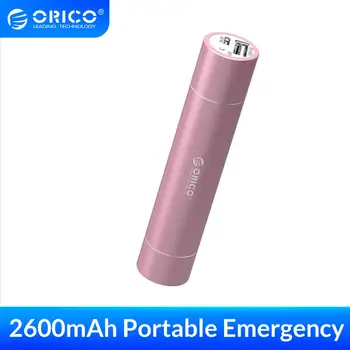 

ORICO 2600mAh External Battery Pack Portable Aluminum Power Bank for iPhone iPad Xiaomi Samsung LG Android with SOS Flashlight