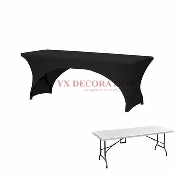 

Cheap Price Two Side Open Stretch Spandex Table Cover Rectangle Lycra Home Kitchen Dining Table Linen Cloth Wedding Tablecloth