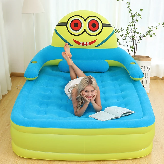 Matelas gonflable suréWeravec dessus floqué pour enfants, jouets de plein  air pour enfants, lit de couchage pliable, meilleur dessin animé -  AliExpress