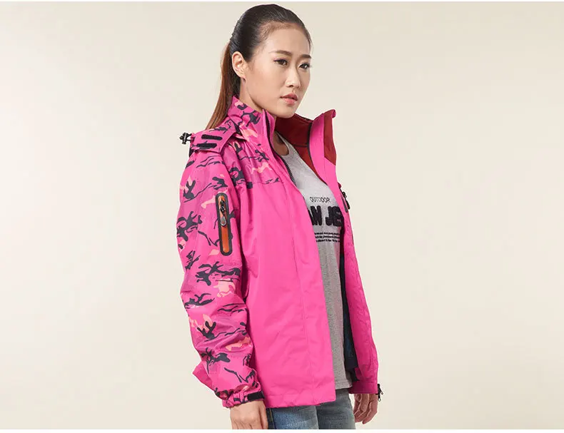 Осенний и зимний Камуфляжный плюс бархатный Двухсекционный плащ куртка NIANJEEP мужской открытый водонепроницаемый и Воздухопроницаемый плащ Jac