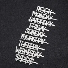 1 шт. блестящая неделя, заколки с буквенным принтом для девочек, кристаллы, стразы, заколки для волос, понедельник, воскресенье, женские заколки, алмазные аксессуары для волос