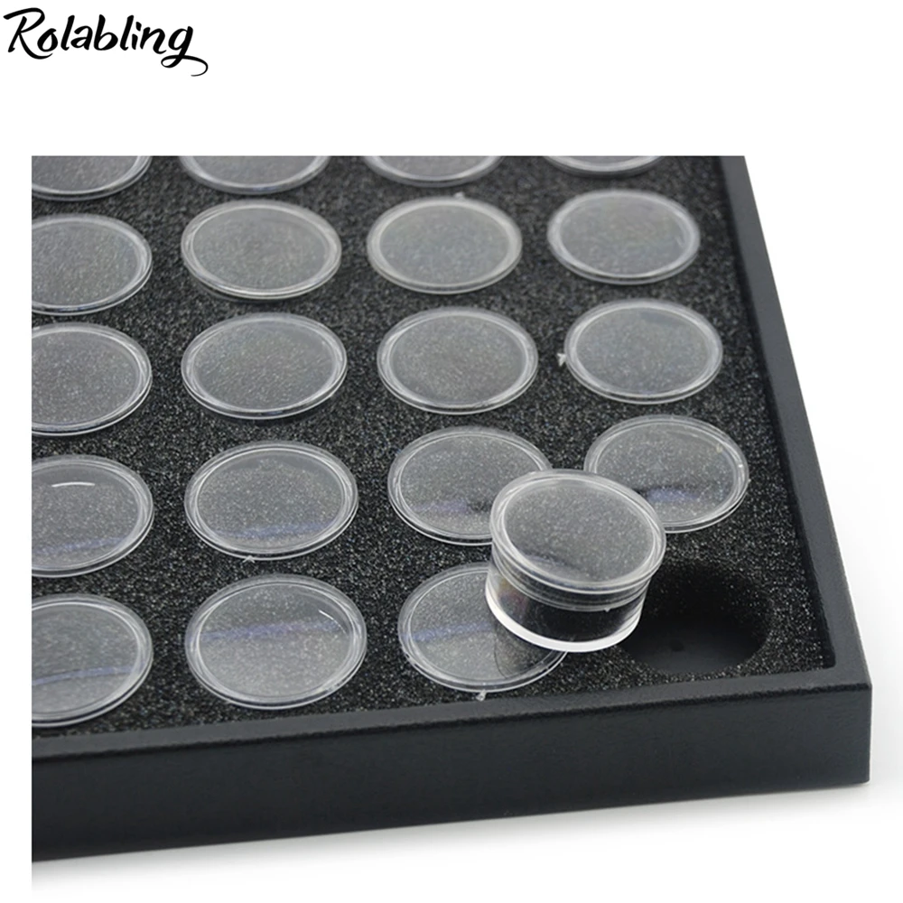 Rolabling коробка для дизайна ногтей с 50 горшками для шоу ногтей Стразы для украшения пустой футляр для хранения ногтей дисплей Маникюрный Инструмент