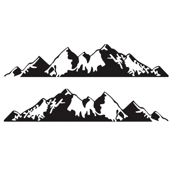 

2xPCS Black Snow Mountain Decal Vinyl Car Sticker For Off Road Camper Van Motorhome Exterior Decoration Accessories