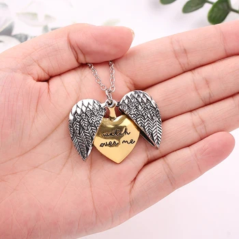 

Hot Women Necklace Custom You Are My Sunshine Open Locket Love Wings Pendant Necklace Free Drop Shipping