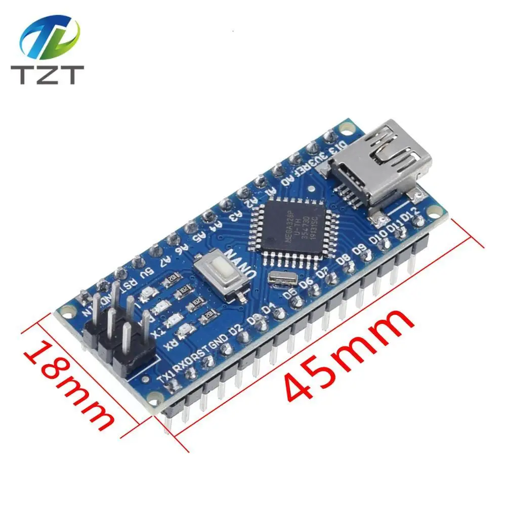 328P-AU welding Мини-usb с контроллером загрузчика Nano 3,0 совместимый для Arduino CH340 USB драйвер 16 МГц NANO V3.0 сварочный Atmega328 MCU - Цвет: 328P-AU welding