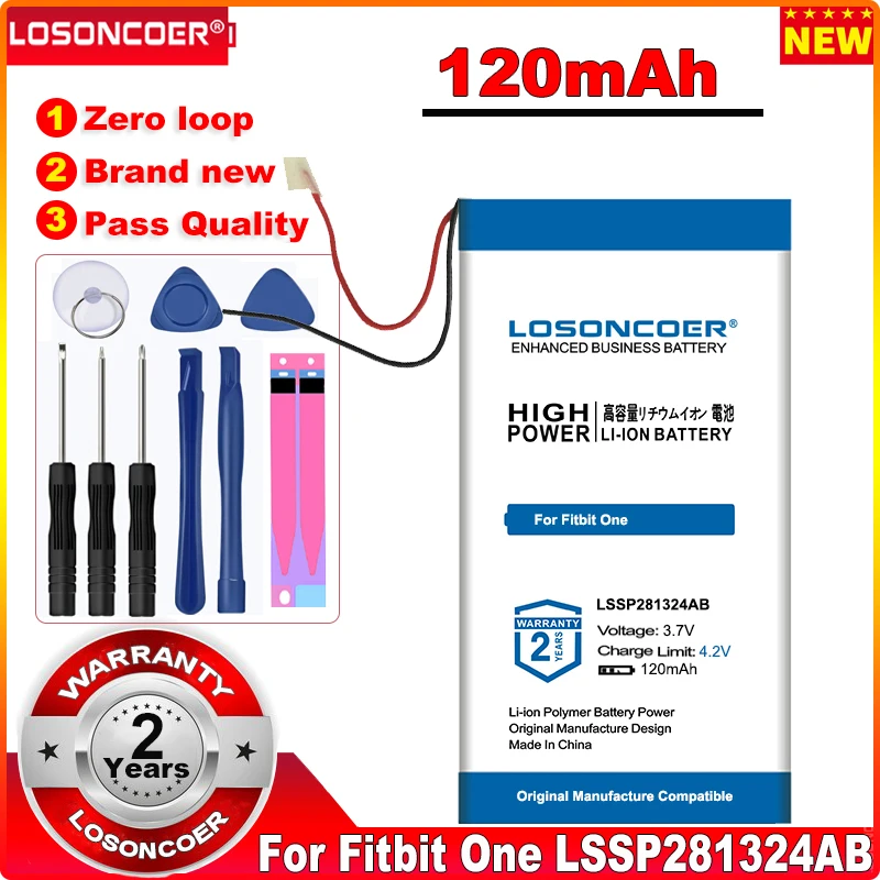 LOSONCOER 0 Cycle 100% New 120mAh WL-FBT06 Battery for Fitbit One LSSP281324AB in stock | Электроника