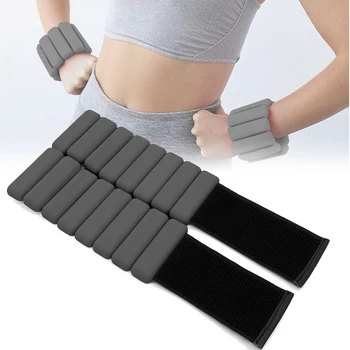 

2pcs Sweatproof Wrist Weight Yoga Adjustable Bracelet Soft Silicone Home Gym Workout Indoor Outdoor Walking 1 Pound Each Ankle