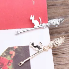 10 шт. корейский сплав diy аксессуары браслет ожерелье волосы веревка материал ведьма волшебная метла и кошка кулон