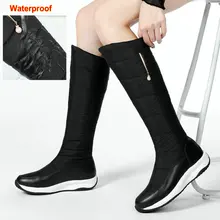 Women's Waterproof Snow Boots Mid-Calf Non-slip Winter Warm Cotton Down Shoes High Rain Boots Ladies 2020 British Drop Shipping