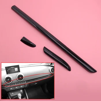 

1Set Plastic Center Console Dashboard Panel Trim Strip Carbon Fiber Style Black Fit for Audi A3 8V S3 2013 2014 2015 2016 2017