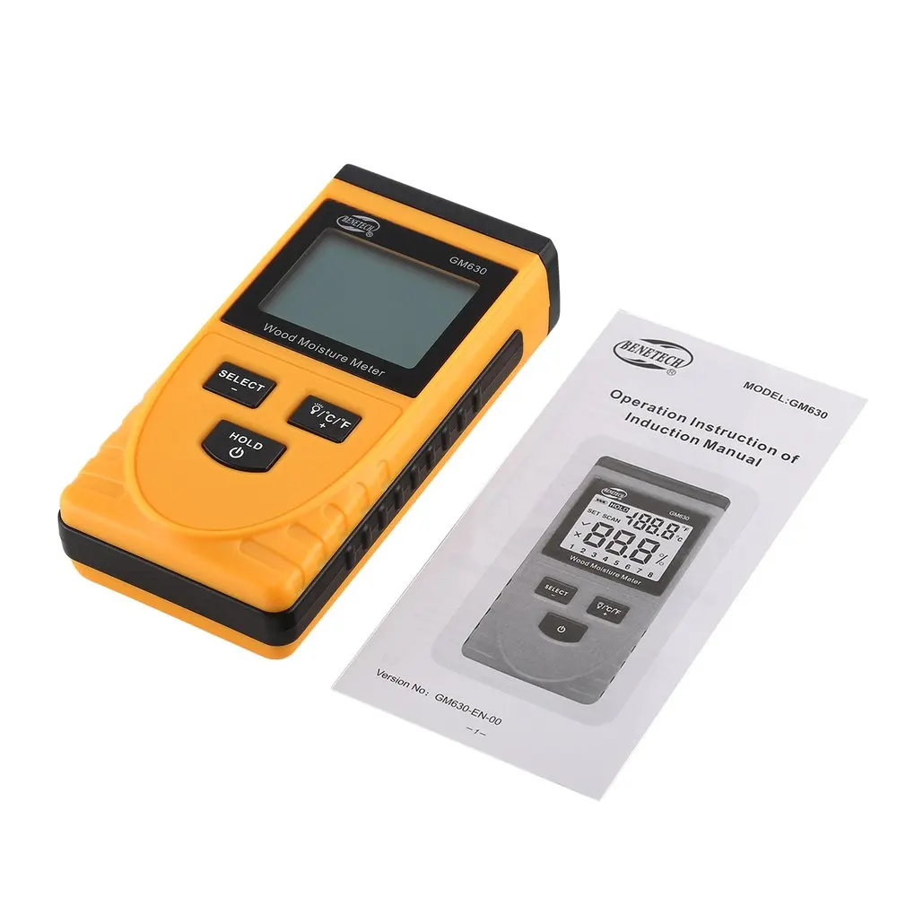 

Wood Moisture Meter GM630 Digital LCD Display Humidity Test Water Content Meter Detector Density Hygrometer Vochtmeter
