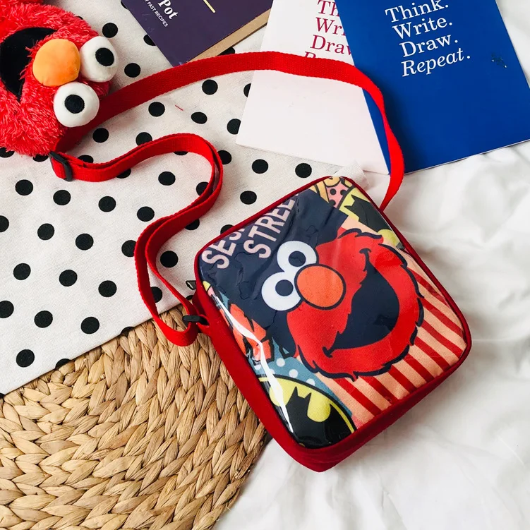 

South Korea CHIC Harajuku Sesame Street Canvas Graffiti Shoulder Bag Japanese-style Students Soft Girl Juvenile Crossbody Bag
