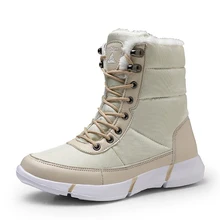Женские ботинки; нескользящие Водонепроницаемые зимние ботильоны; женская зимняя обувь на платформе с толстым мехом; botas mujer