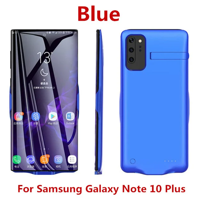 6800 мАч зарядное устройство чехол для samsung Note 10 внешний блок питания чехол для samsung Galaxy Note 10 Plus чехол для питания - Цвет: Blue For Note 10Pro