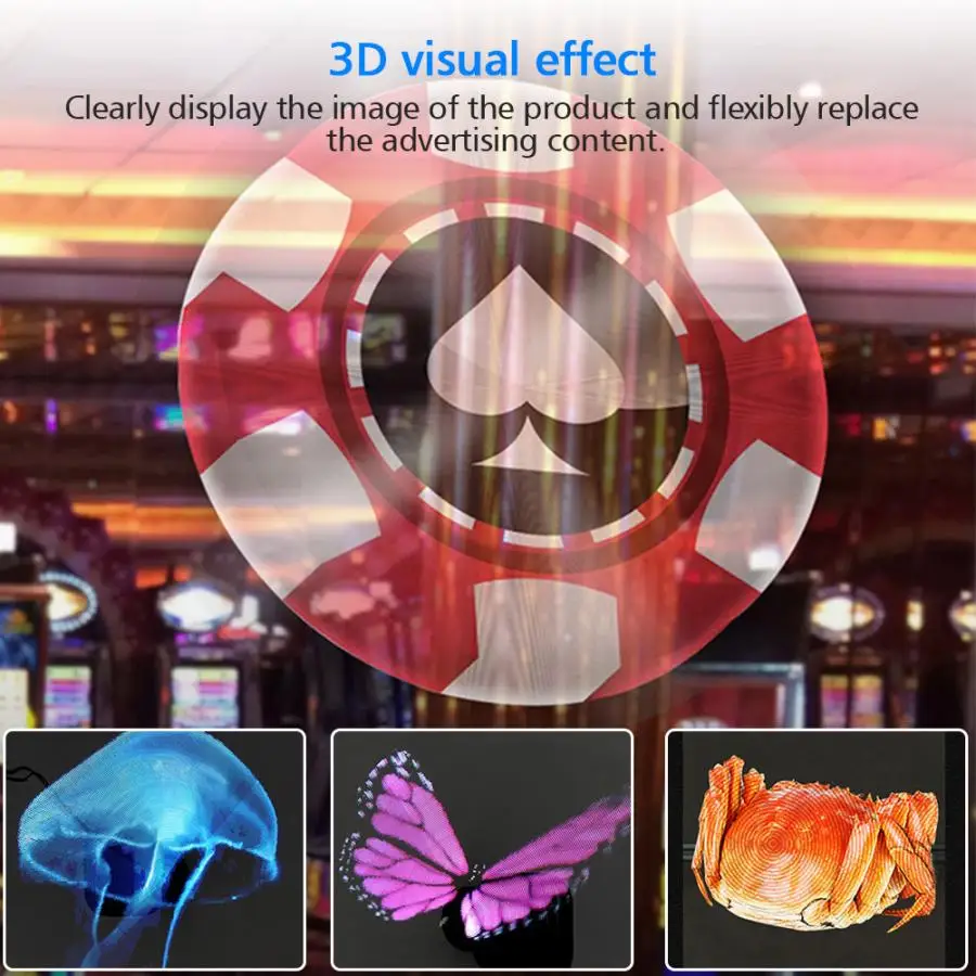 3D голографический дисплей светодиодный вентилятор выставочный проектор голограмма рекламный дисплей+ 16 г TF карта
