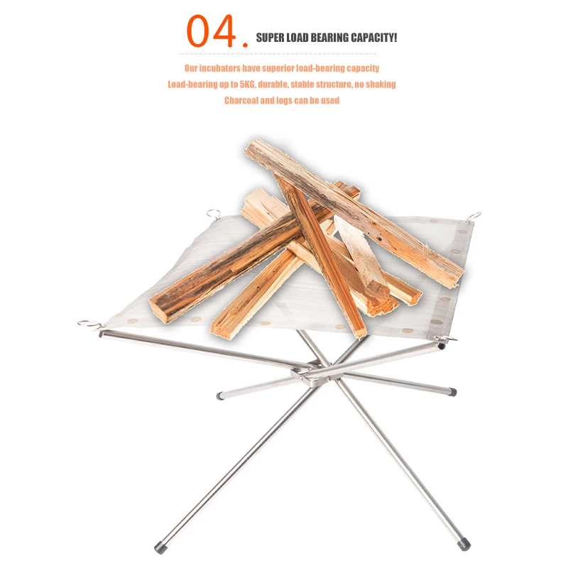 

Folding Stove Stand Rustproof Practical Portable Solid Fuel Rack Outdoor Camping Picanic Hiking Accessories Fire Pit Stand