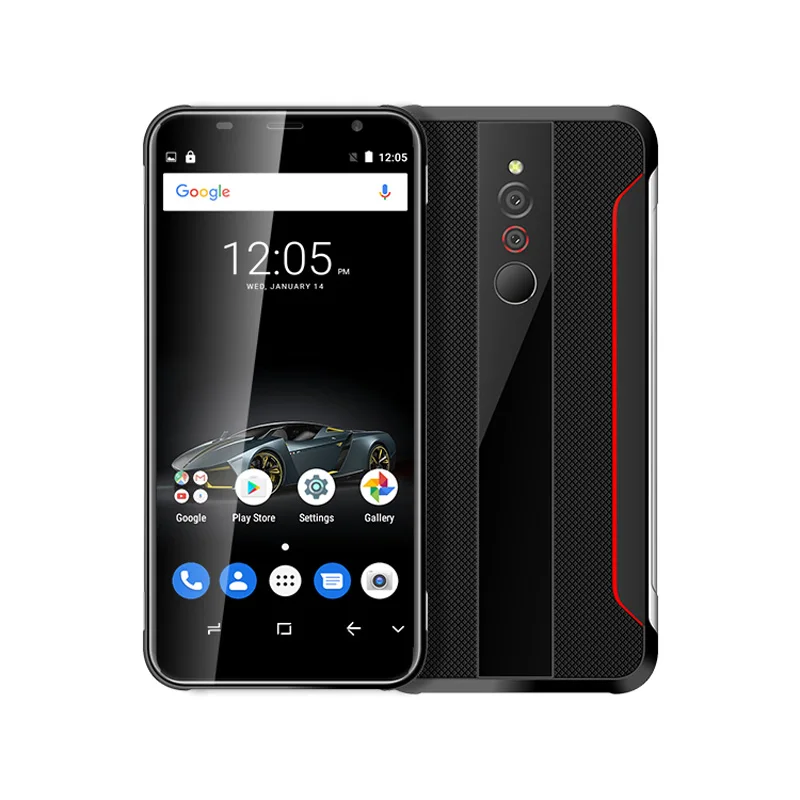 Black UNIWA X5 Прочный Стильный открытый мобильный телефон 3g 5," MT6580M четырехъядерный Android 6,0 смартфон с двумя sim-картами - Цвет: Black