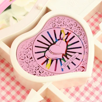 

Heart Shape Ballerina Music Box Jewelry Organizer Gift Ornament White / Pink Carillon A Forma Di Cuore