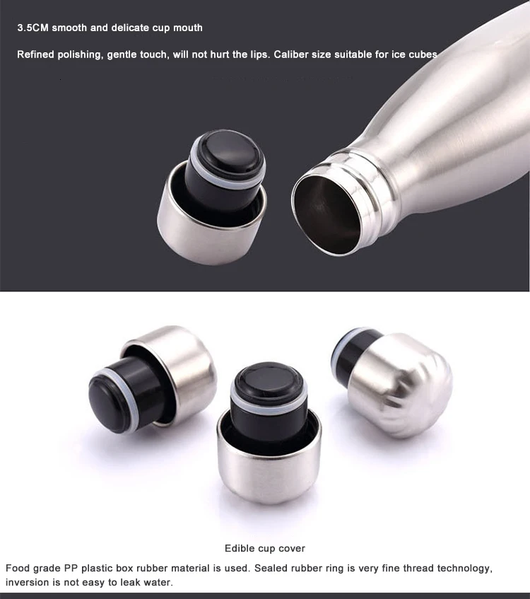 500ml Stainless Steel Thermo Water Bottle Thermal Cold Cup Outdoor Exercise Bike Sports Water Bottles Drinking Kettle thermos