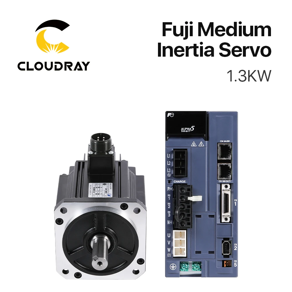 Cloudray Fuji Servo Motor Driver Kits 1.3KW AC 8.34N.m 1500r/min GYL132B6-TG2 Motor + 200-240AC Servo Driver RYH132F5