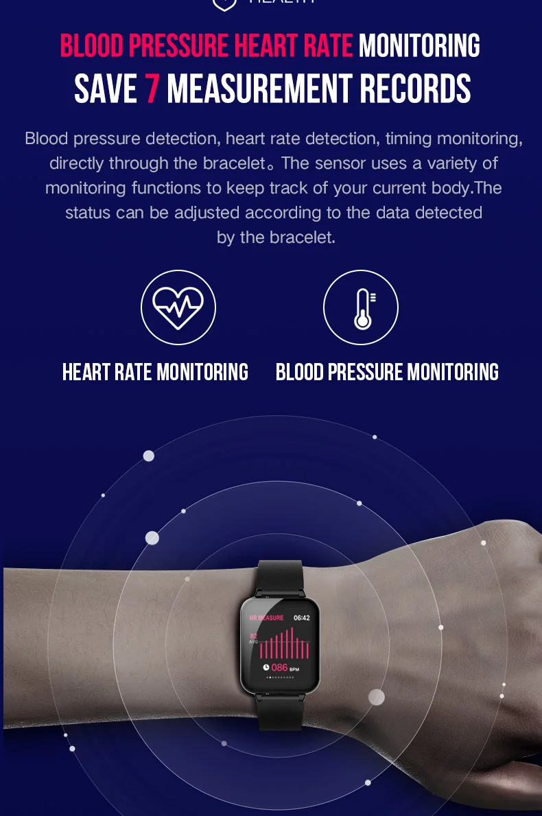B57 Смарт-часы браслет монитор сердечного ритма кровяное давление фитнес-трекер для женщин и мужчин спортивные часы наручные для huawei xiaomi