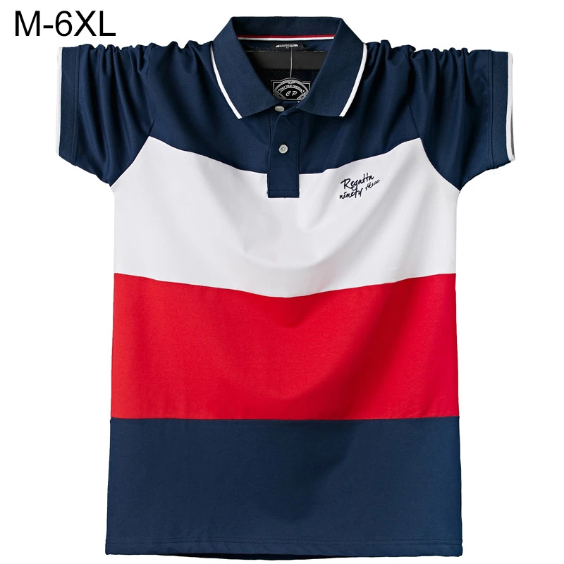 POLO de algodón de manga corta para hombre, camisa de marca, Polo sólido, cuello levantado, de talla grande S 6XL|Polo| - AliExpress