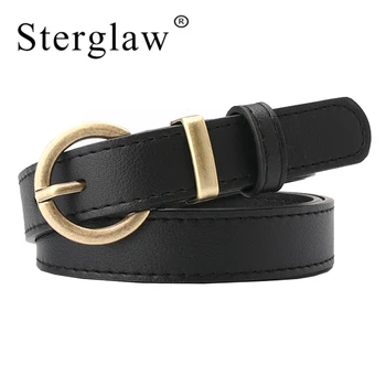 

106*2.4cm Retro half round buckle female belts for women new artificial leather luxury brand women's belt with dress jeans A169