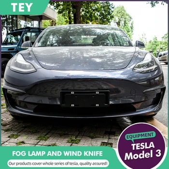 

New Front Fog Trim For Tesla Model 3 Model Y ABS Carbon Fibre Black Car Styling Auto Accessories For All Tesla model3