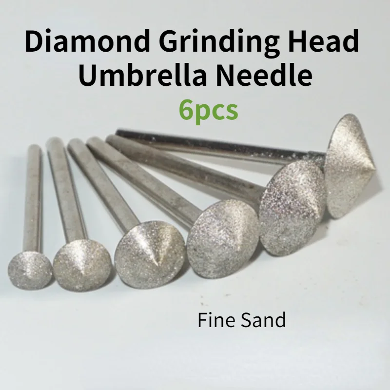 Umbrella Needle Fine Sand Diamond Grinding Head/Grinding Wheel Grinding Needle/Chamfering Bell Mouth  Making Jade Carving Tool cosmetic plastic surgery face pull line carving surgery broken mouth broken needle to blackhead acne needle pick acne needle