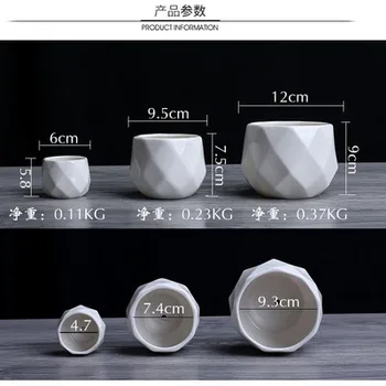 

3 Sizing simple pattern mini pocket flower pot Creative Ceramic Diamond Geometric Flowerpot Simple Succulent Plant Container