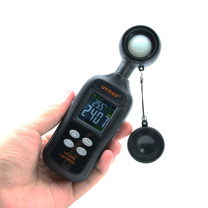 

Handheld Digital Lux Meter Illuminometer measuring instrument Photo meter Luxmeter Light 0-200K Lux Powered by AAA Batteries