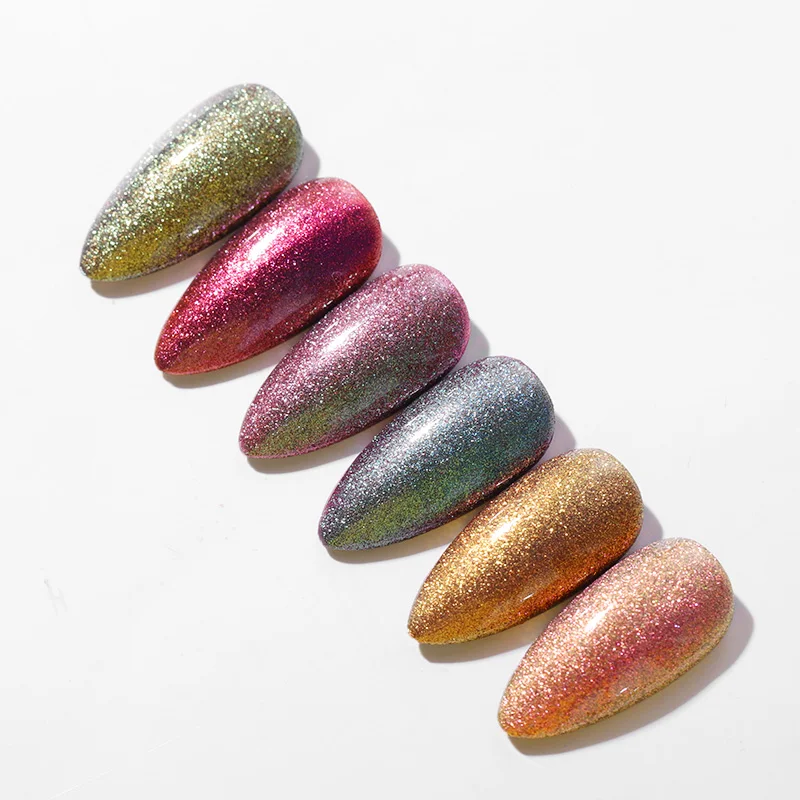 6 шт./компл. Nail art Блеск порошок в японском стиле шлифовальный порошок 3D Маникюр Сделай Сам мерцание розового цвета: золотистый, серебристый порошок MZ221