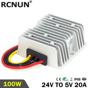 

24V to 5V 20A 100W Step Down DC DC Converter 16-36V to 5V Buck Module for Car LED Power Supply