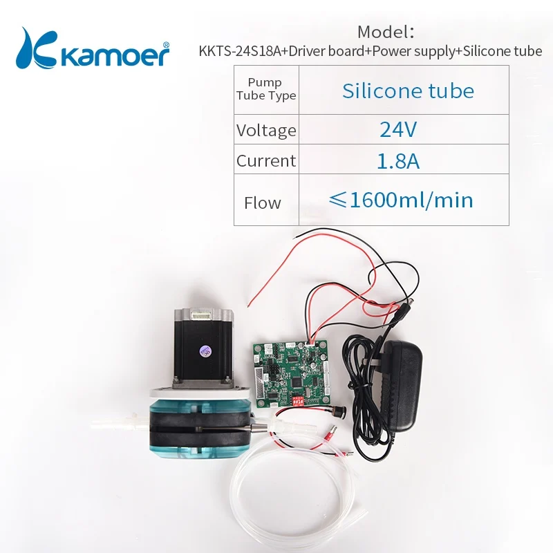 Kamoer многоступенчатая передача шагового двигателя KKDD/KKTS перистальтический насос для передачи жидкости(Одна Головка) 5,0 - Напряжение: KKTS-24S18A-Set