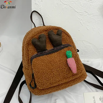 

DORANMI Lovely Winter Small Backpacks For Women 2019 Lambswool Back Schoolbag Female Autumn Mini Rucksacks Mochila BG332