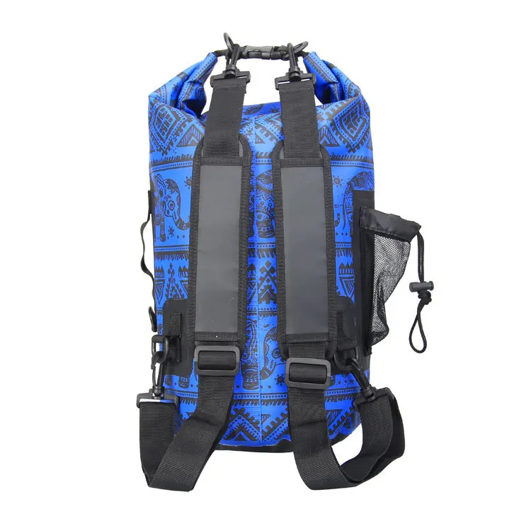 

PVC Coated Mesh Fabric Waterproof Bucket Bag Outdoor Beach Drifting Swimming Riding Backpack Wet And Dry Separation Bag