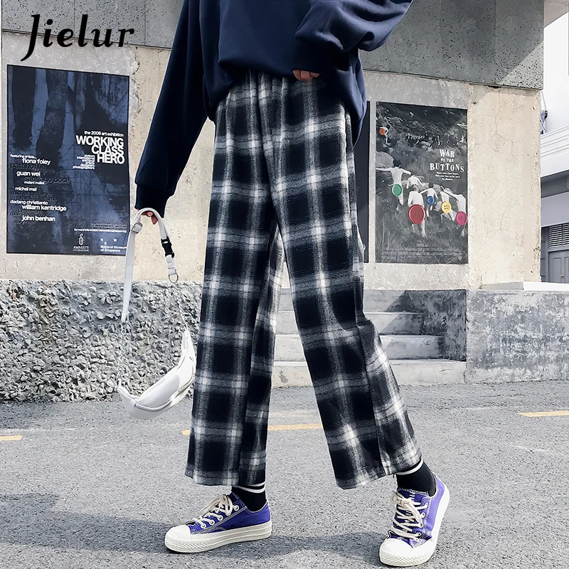 Jielur Ulzzang корейские женские брюки 2020 Harajuku Хип хоп хипстерские свободные широкие