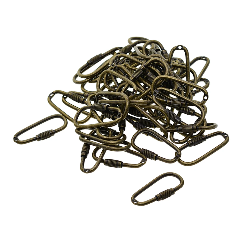 

50pcs Screw Snap Hooks Clip DIY Accessories for Handbag Purse Shoulder Strap Key Chains Buckle Metal Spring Key Ring Clasp