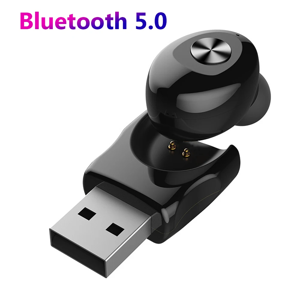 Черный Микрофон, Bluetooth 5,0, наушники для телефона, стерео, беспроводной, Earbus, HIFI, звук, спортивные наушники, игровая гарнитура - Название цвета: Черный