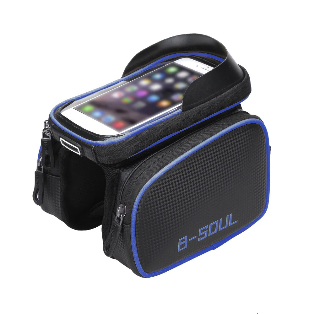 

17.5x12x3.5cm Bike Front Tube Frame Bag Outdoor Cycling Touch Screen Cell Phone Holder Pouch Bicycle Accessories