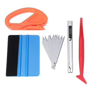 

5pcs Vinyl Wrap Car Magnet Squeegee Tools Set Carbon Fiber Film Sticker Wrapping Tool Kit Window Tint Auto Accessories