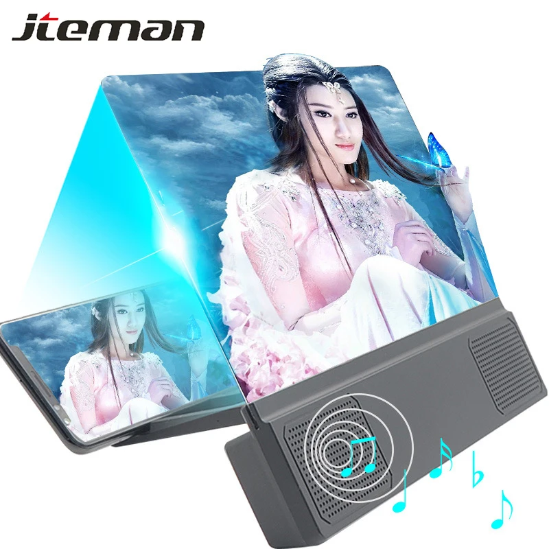 12 &quotHD 3D Screen Amplifiers Mobile Phone Magnifier Video Amplifier Stand With Enlarged Speaker Magnifying Folding Desk Holder |