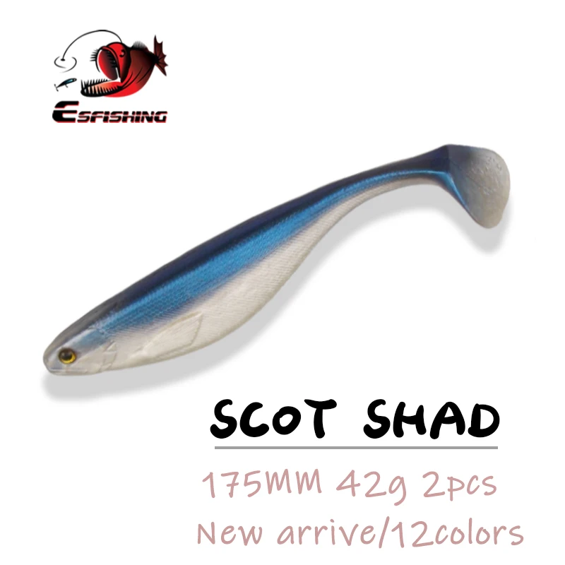 ESFISHING Мягкая приманка новинка Scot Shad 175 мм 42 г рыболовные приманки большие снасти