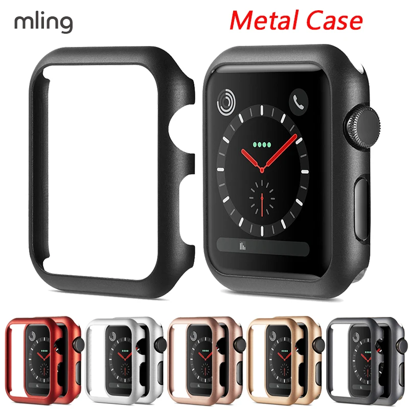 

Hard Metal Case Protector Shell for Apple Watch 1 2 3 4 5 42MM 38MM 40MM 44MM Frame Cover aluminium Bumper for Iwatch 4/5
