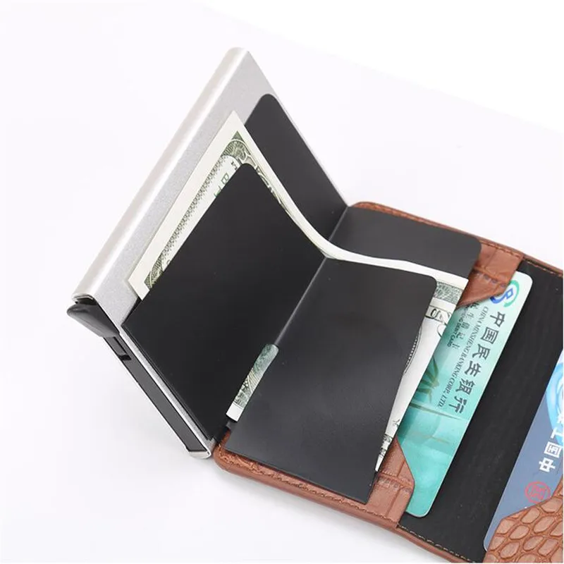 Aluminum Metal Credit Business Mini Card Wallet Carbon Fiber Cardholder Man Women Smart Wallet Business Card Holder Rfid Case,wallet card holder,card holder,credit card holder,credit card wallet,card wallet,business card holder,smart wallet