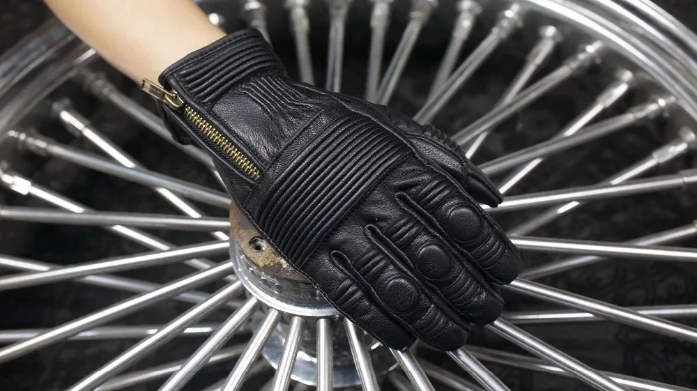 UBGLYBROS UBG53 distressed leather glove touchscreen blk 1