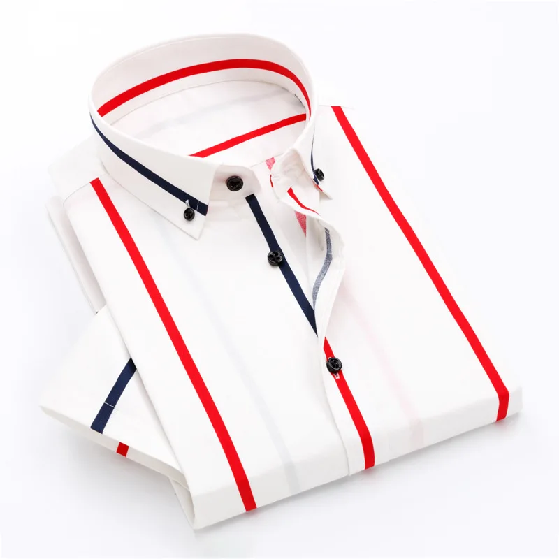 Quality Good Men's Casual Shirts Leisure Design Striped Men's Social Shirts 100 Cotton Print